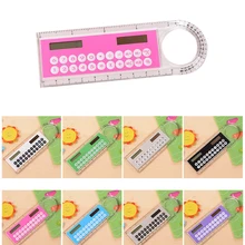 NOYOKERE Hot Selling Solar Mini Calculator Magnifier Multifunction 10cm Ultra-thin Ruler Calculadora Office Supplies