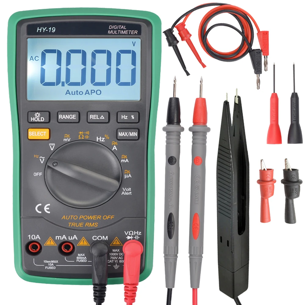 HY 19 Digital Multimeter 6000 AC DC Voltage Ammeter Current Test digital multimeter with probes
