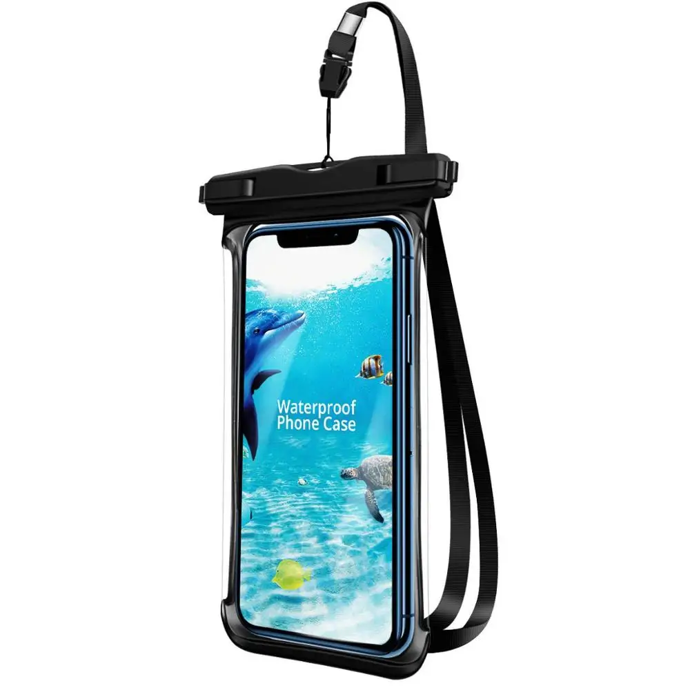 ANMONE водонепроницаемый чехол для мобильного телефона, прозрачный полностью прозрачный чехол для хранения под водой, чехол для мобильного смартфона - Цвет: Black Case