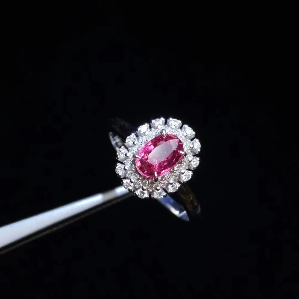 Сапфировое Кольцо 1.04ct Настоящее чистое 18 K природный розовый сапфир padpardscha