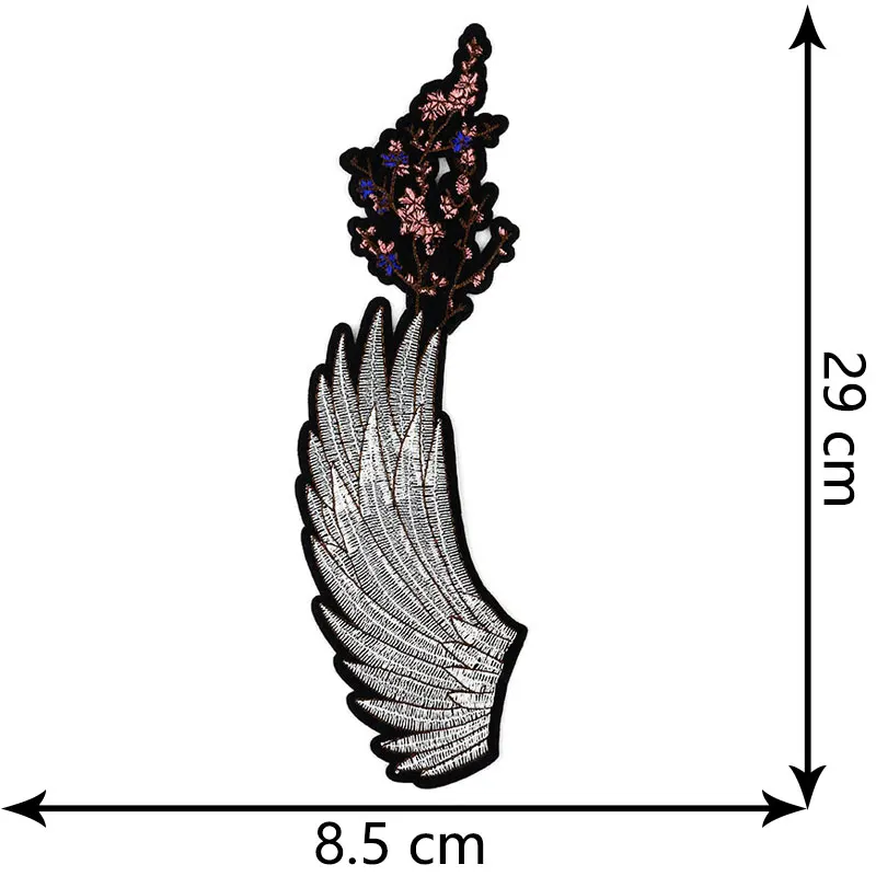 Крылья Ангела журавль Вышивка Патчи железо на передачи для пальто одежда пришить на ремонт отверстие diy ремесло ткань большие нашивки - Цвет: pink wing