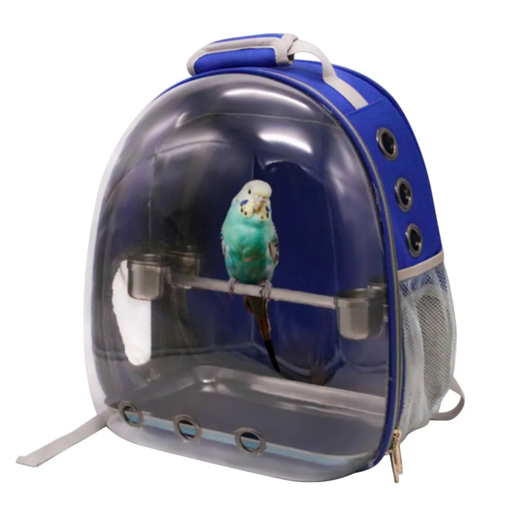 

Breathable Small Bird Pet Carrier Bag with Wood Perch Portable Pet Outdoor Travel Backpack Pet Bird Parrot Carrying Cage