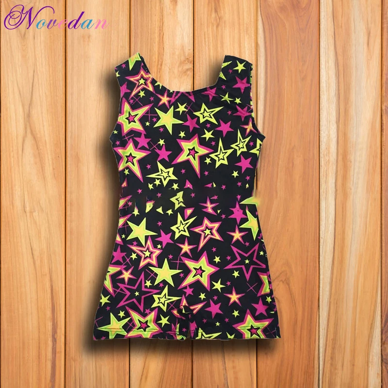 

Dance Girls Kids Sleeveless Gymnastic Leotard Dance Ballerina Jumpsuit Printing Performance Rave Dance Clothing Ballet Wears