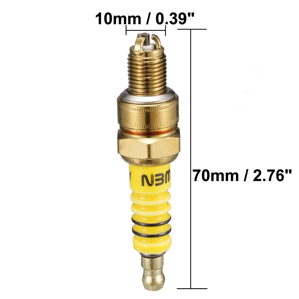 Uxcell Newest A7TC 10mm Thread Ignition Iridium Motorcycle Tertiary