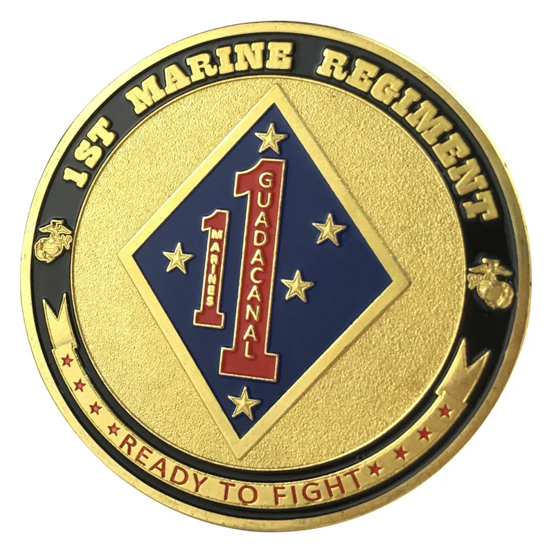 United States Marine Corps USMC 1ST Marine Regiment Good Selling Gold