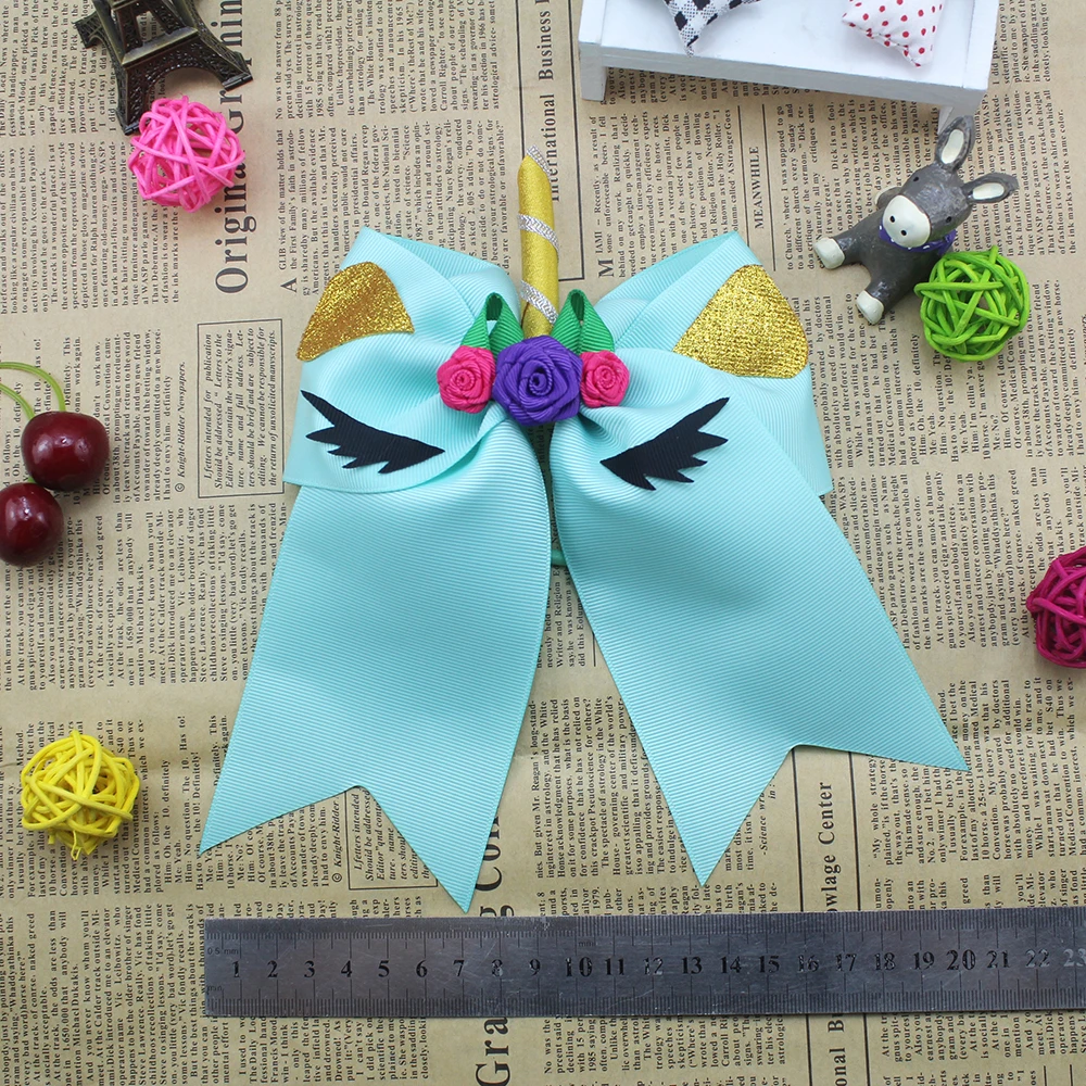 Adogirl الأزياء يونيكورن رباط رأس مطاطي للمدرسة الفتيات كبيرة الحجم عالية الجودة فيونكات شعر التشجيع الانحناء Adogirl الأزياء يونيكورن رباط رأس مطاطي للمدرسة الفتيات كبيرة الحجم عالية الجودة فيونكات شعر التشجيع الانحناء