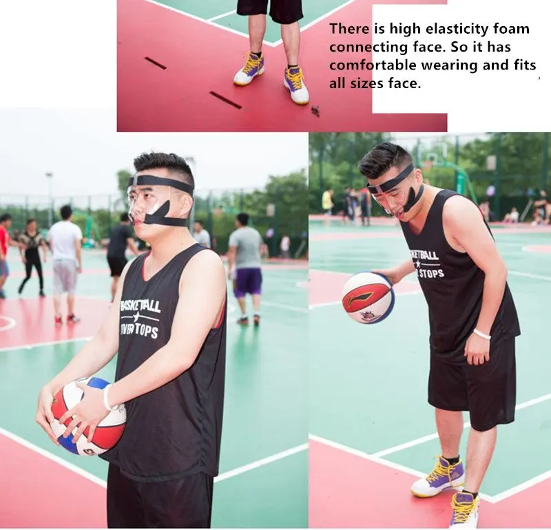 Прозрачная баскетбольная защитная маска, Футбольная маска, Спортивная медицинская маска для лица, носа, глаз, щек, защитная маска