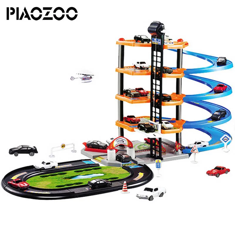 

53pcs DIY Construction 3D Car Parking Lot Assembled building blocks toy for kids diy bloques Children Gaming Building BlocksP20