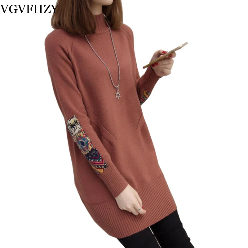 

Knitted Women's spring Sweaters 2018 New Women's sweater Dress New Fashion casual Plus Size Long Pullover Long sleeve Sweater