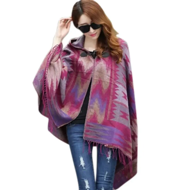 Scarf Winter Tassels Bohemian Poncho 1