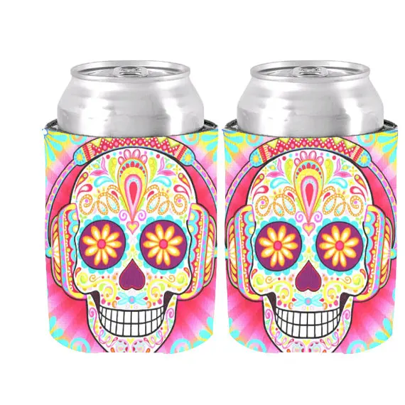 Fashion Sugar Skull Can Cooler Personalized Beer Can Cooler Holder