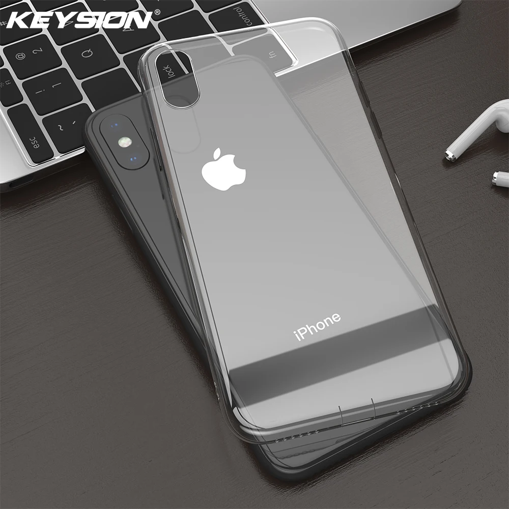 KEYSION ультратонкий прозрачный мягкий чехол из ТПУ для iPhone XS Max XR X тонкий