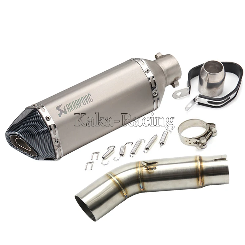 

Motorcycle Exhaust System Connect Link Mid Pipe with Stainless Steel Akrapovic Muffler Exhaust Escape Tail for GSR750 GSR 750