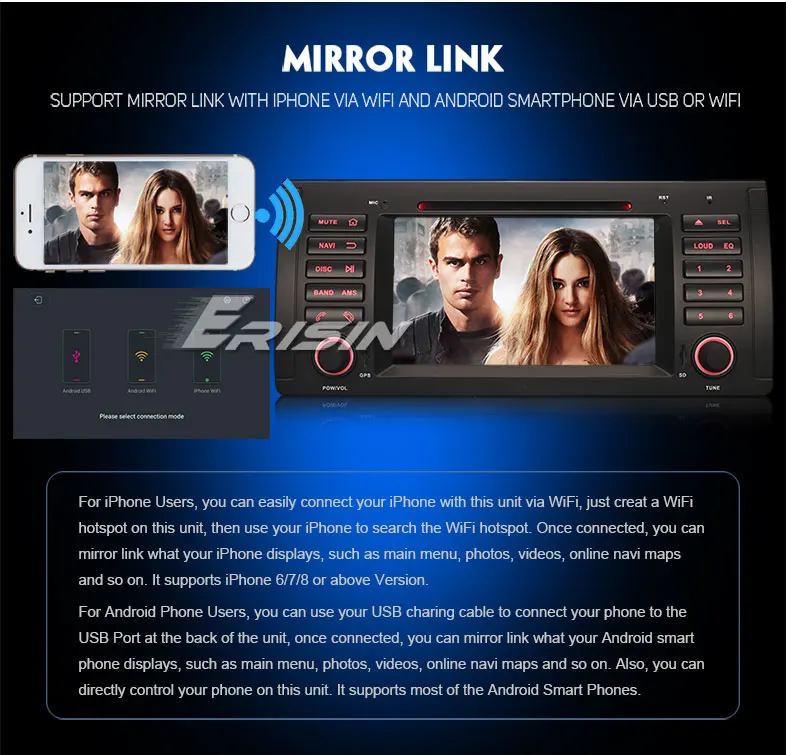 Top 7" Android 8.0 Oreo OS Car DVD Multimedia GPS Radio for BMW E39 M5 1999-2003 & BMW 5 Series E39 1995-2003 & BMW X5 E53 2000-2007 11