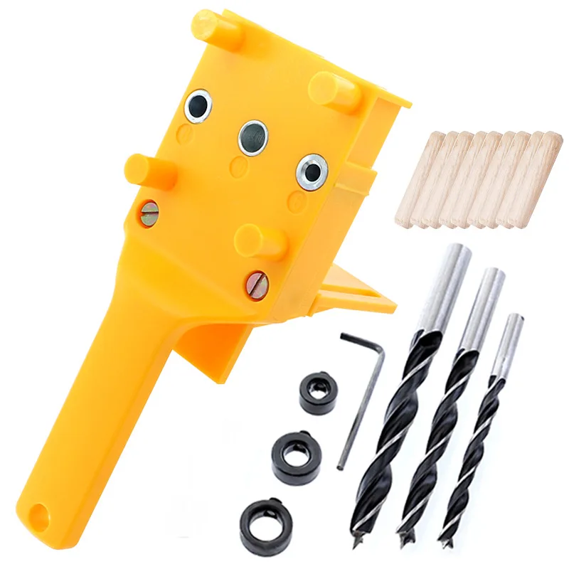 

Woodworking Dowel Jig Set 30Pcs Wood Dowel Pins with 6 8 10mm Drill Bits Drill Guide Kit for Joinery Doweling Jig Hole Saw Tools