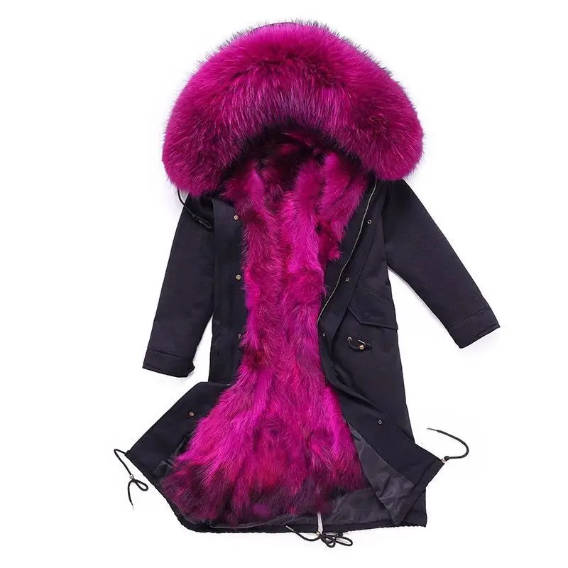 

women Removable liner real fur coat