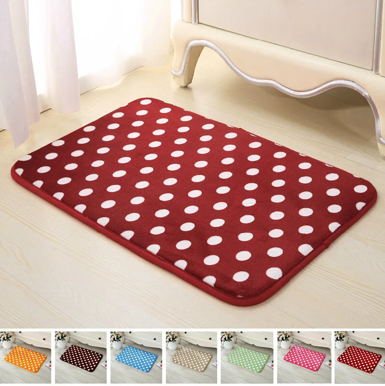 Dot Bath Mat Upscale Sponge Foam Soft Absorbent Slip resistant Floor