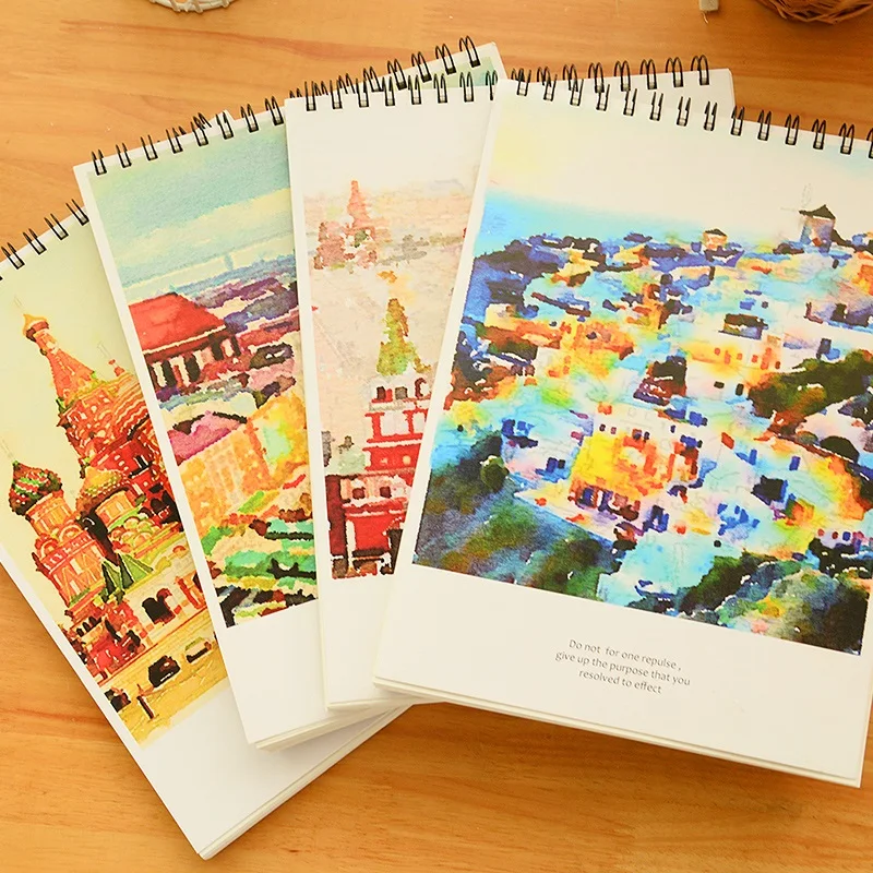 

1pc Romantic A4 Coil Sketch Book Chinese Calligraphy Paper Notebook