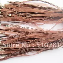 500 шт. 18 дюймов коричневая органза шнур ожерелье с застёжкой "Лобстер" и удлиняющаяся цепочка для DIY кулон ювелирные изделия