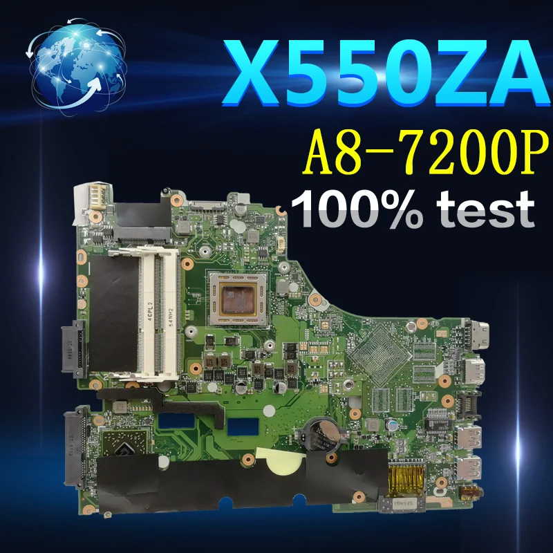 

Amazoon X550ZA Laptop motherboard for ASUS X550ZA X550ZE X550Z X550 K550Z X555Z VM590Z Test original mainboard A8-7200P LVDS/EDP