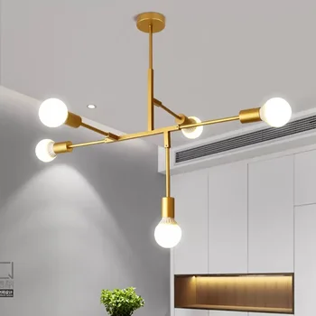 

fashion electroplating golden chandeliers American cafe restaurant bar individuality bedroom lamps and lanterns