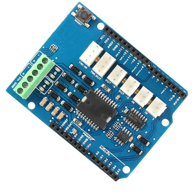 L298P 4A Dual-канальный драйвер двигателей модуль двигатель щит R3 для Arduino 5 V~ 12 V остановка хода и тормозной Функция