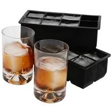 Большой 8 гигантские большие силиконовые Форма для льда квадратный лоток для льда