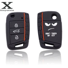 Чехол для ключей Xinyuexin Dont Touch My Key 3 кнопки для VW Golf 7 MK7 Seat 3 Ibiza 4 Arona Ateca Skoda Octavia