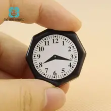 1:12 Кукольный дом Миниатюрный черный восьмиугольный деревянные настенные часы
