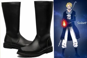 

Japanese Anime ONE PIECE Sabo Cosplay Shoes Black Boots Custom-made