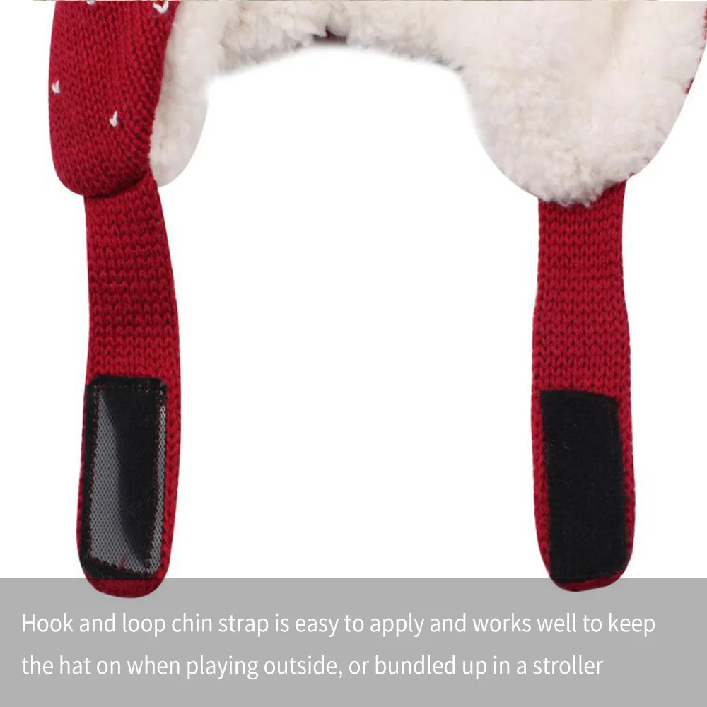 Elk Christmas Baby Hat Cartoon Winter Baby Beanie Knit Warm Boy Hat Fleece Lined Cute Toddler Girls Beanie Baby Boys Clothing (3)