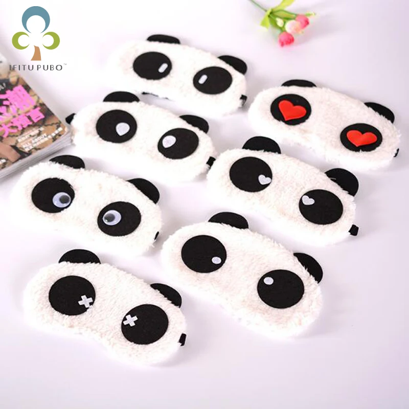 

3pcs / lot Cute panda eye patch soft pearl velvet sunscreen sleep mask baby sleep tool LYQ