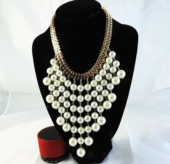 Модные бусы Золото чокер воротник ожерелье для женщин новые свадебные аксессуары ожерелья с искусственным жемчугом массивные ювелирные изделия