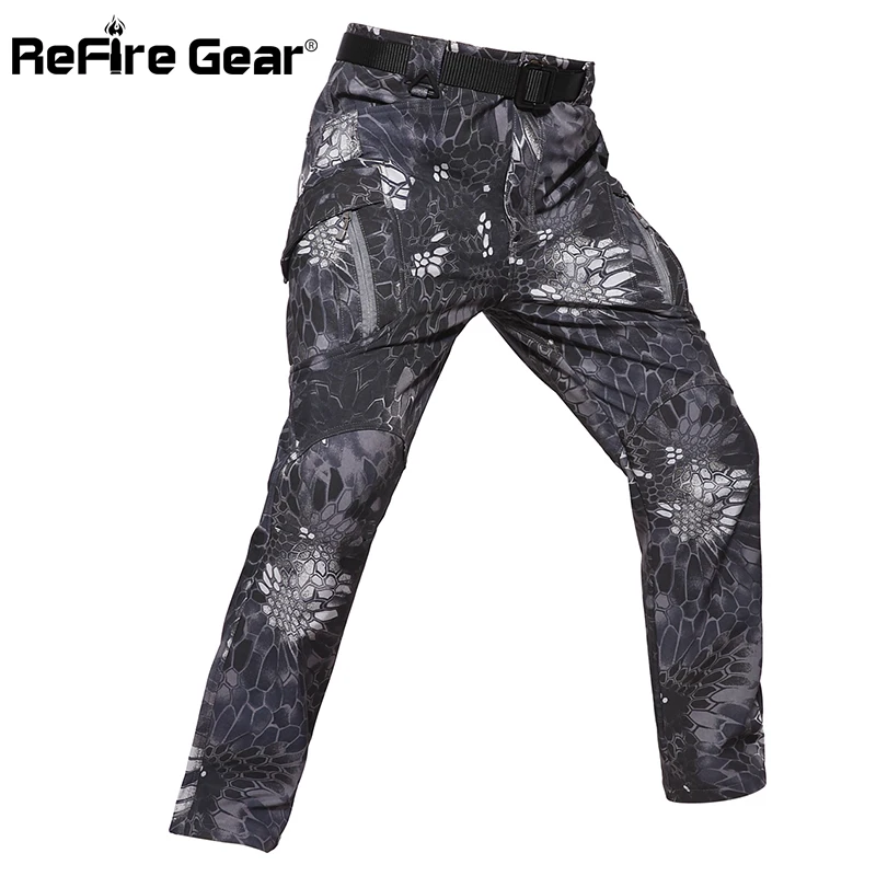Мужские тактические камуфляжные брюки ReFire Gear IX9 водонепроницаемые военные карго