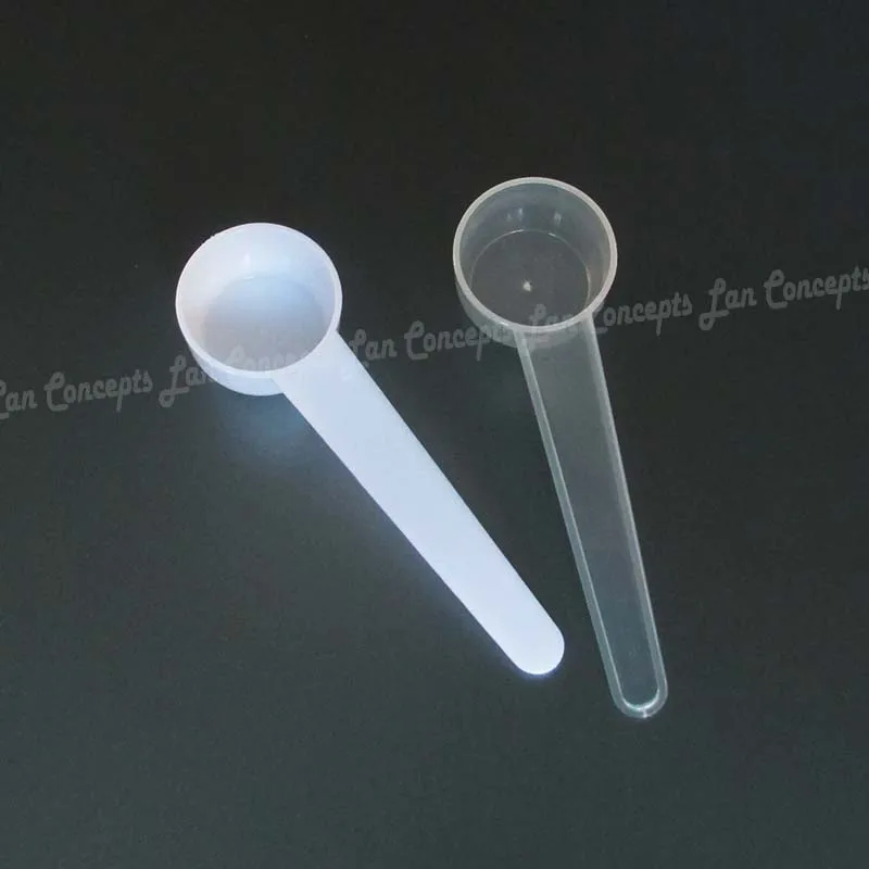 5g 10ml flat plastic measuring spoon PP scoop white 2