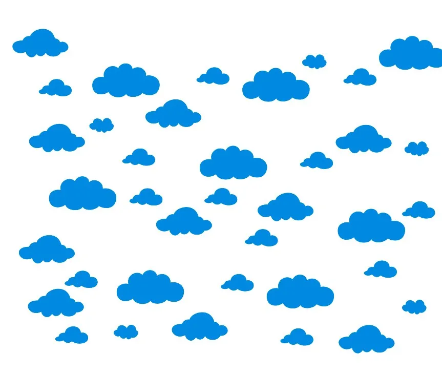 48 шт. Мультяшные милые облака наклейки на стену для детей детские комнаты подарки для мальчиков и девочек художественная роспись украшения для шкафа виниловые наклейки на стены - Цвет: Blue