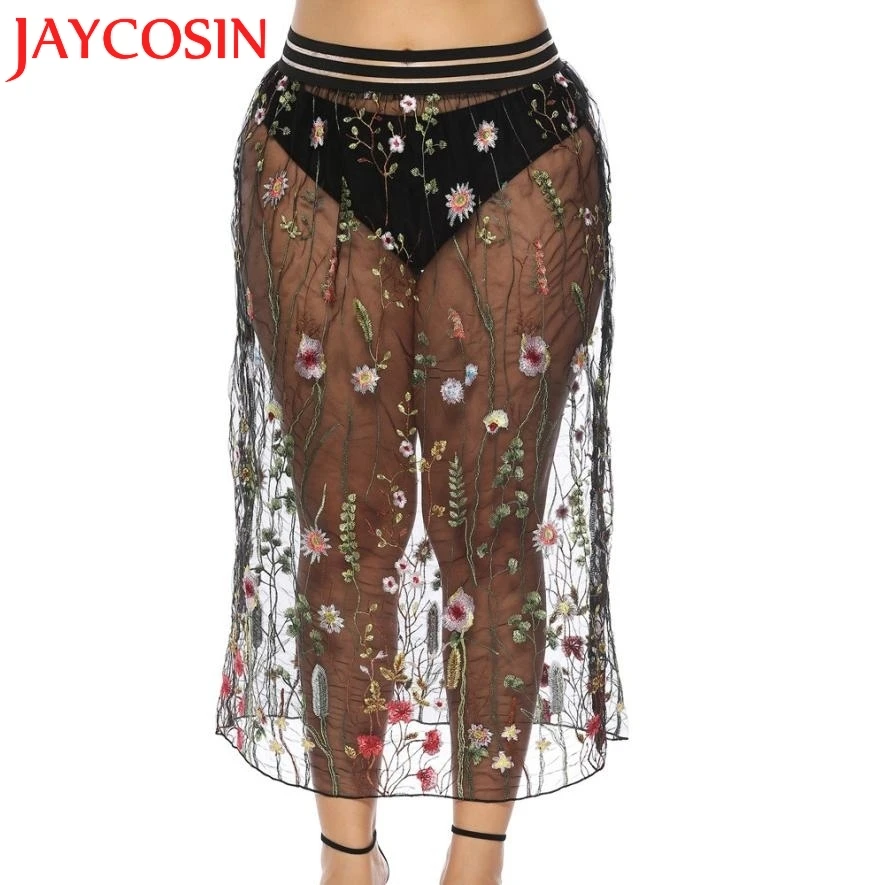 JAYCOSIN сексуальная сетка и кружево вышивка эластичность талии средней длины шорты Levert юбки женские 0718