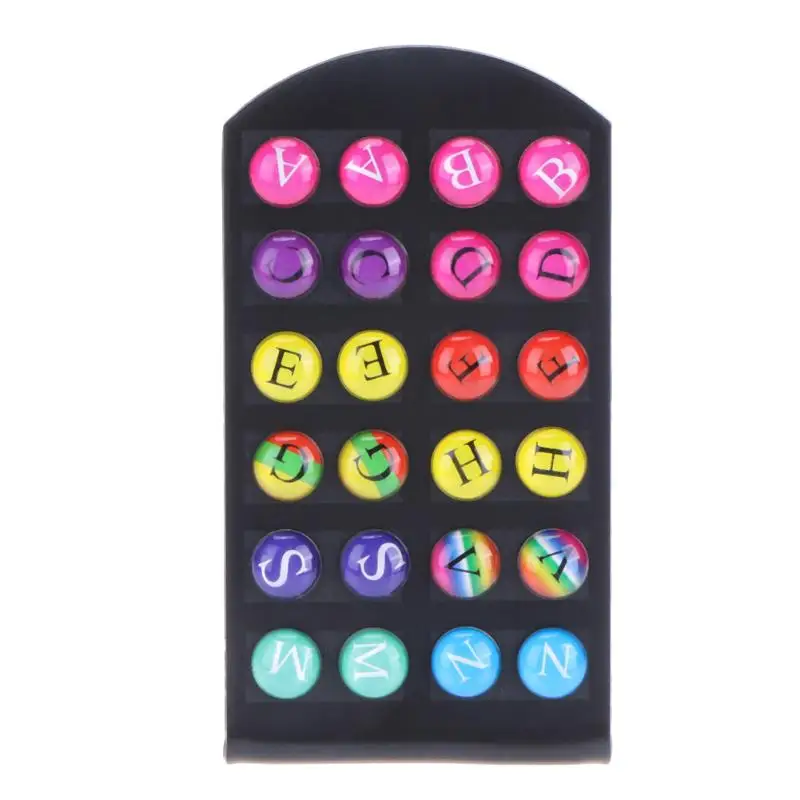 New Design Women Resin Round Smiley Funny Facial Expression Shaped Stud Earring Set For Women Ear Jewelry Gift 12 Pairs