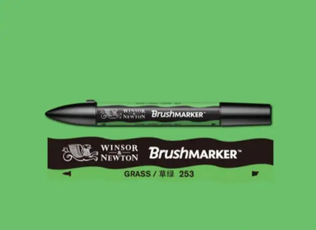 Winsor& Newton кисти Маркер ручки краски кисти на спиртовой основе быстро сохнут синие зеленые тона - Цвет: Grass