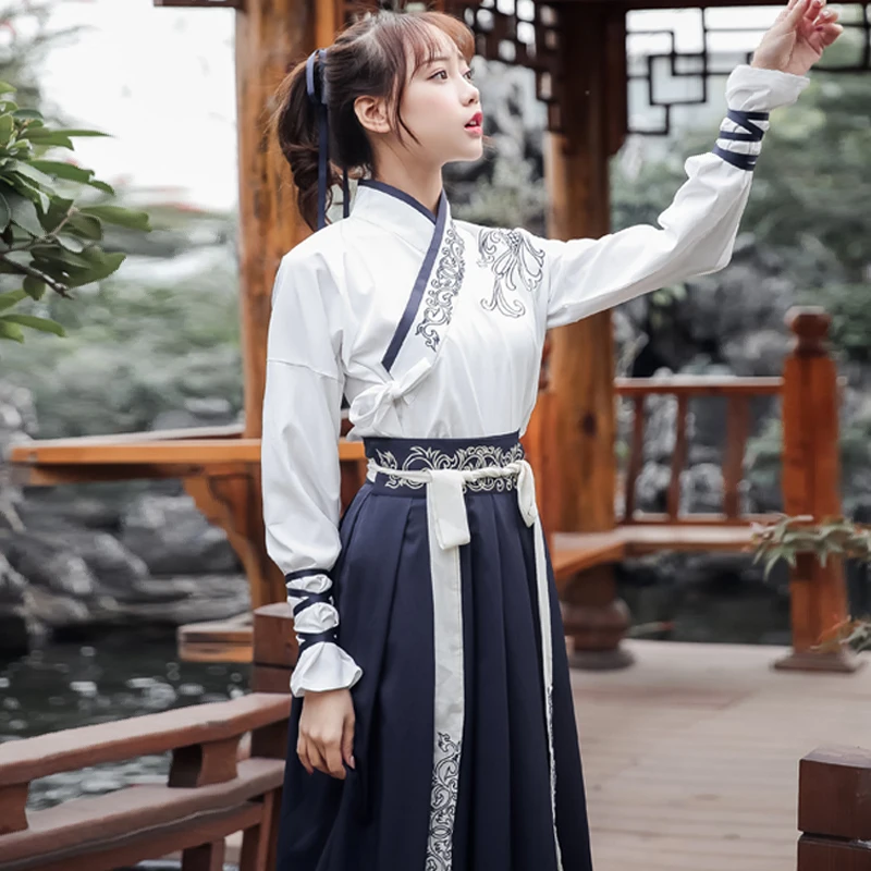 Женский китайский традиционный костюм Hanfu платья танга античное сказочное