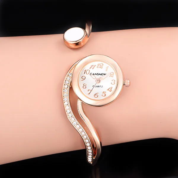 Розовое золото серебро браслет часы для женщин элегантный бренд Rhinstone Twisted Band леди часы Reloje Mujer Montre Браслет Femme - Цвет: rose gold