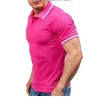 ZOGAA летняя Новинка, модная брендовая мужская рубашка поло, однотонная приталенная рубашка с коротким рукавом, мужские хлопковые рубашки поло, повседневные рубашки