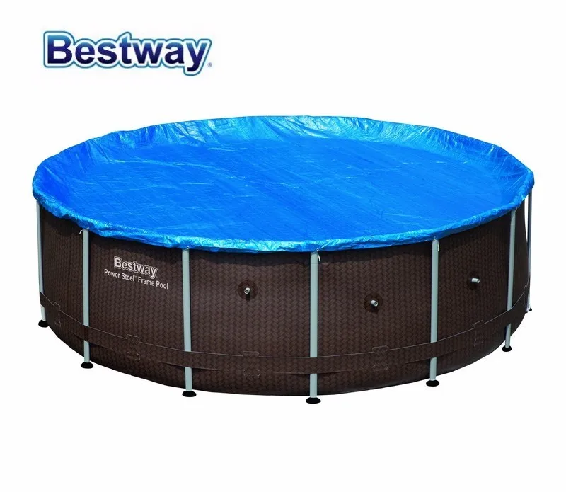 

58248 Bestway Dia 4.27m PVC Pool Cover 14' Cover for 14' Round Pool 427cm Lid for Above Ground Pool anti-Leaves,Dust,Wind,Sun