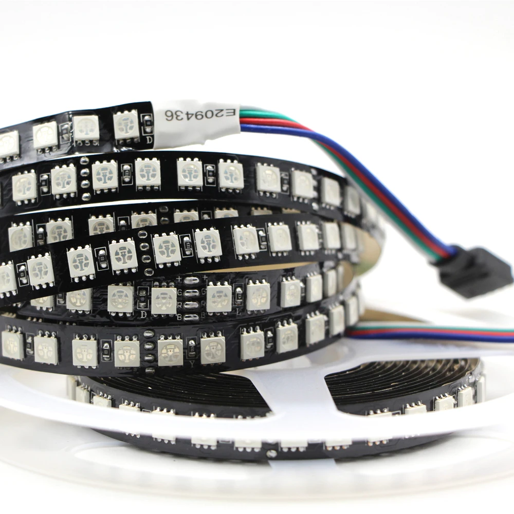 Светодиодная лента RGB 1 м 5 120 светодиодов/м водонепроницаемая 5050 SMD 600 черная с