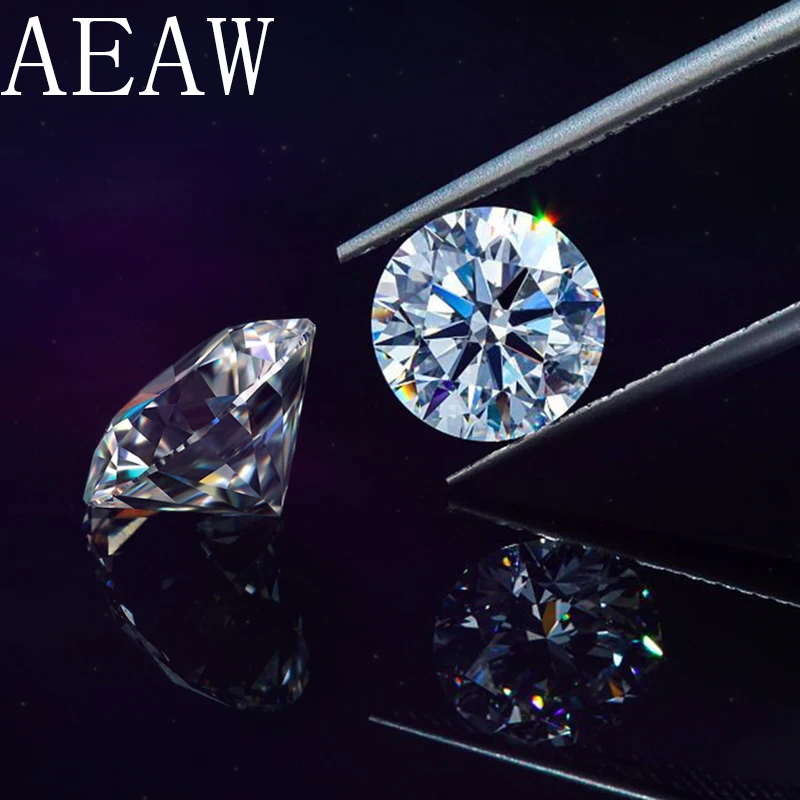 AEAW круглый бриллиантовый огранки 0.5ct карат 5 мм D Цвет Муассанит без камень VVS1