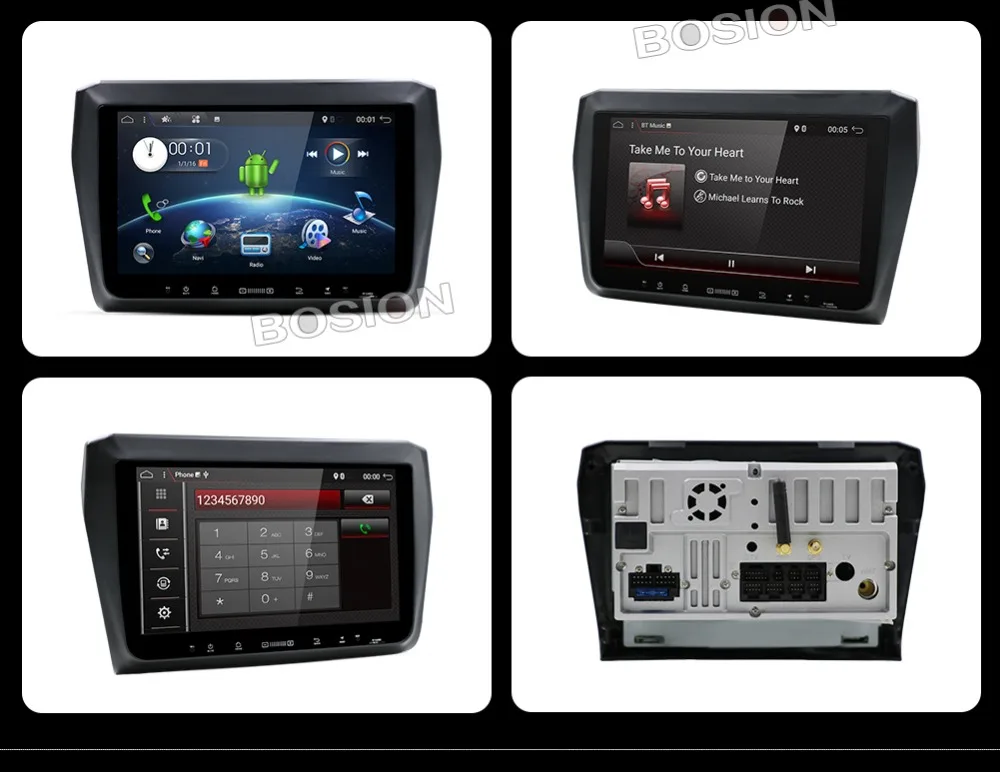 Best Bosion autoradio Android 7.1 2GB ram+16GB rom car radio player for 2017 suzuki swift auto multimedia gps stereo tape recorder BT 1
