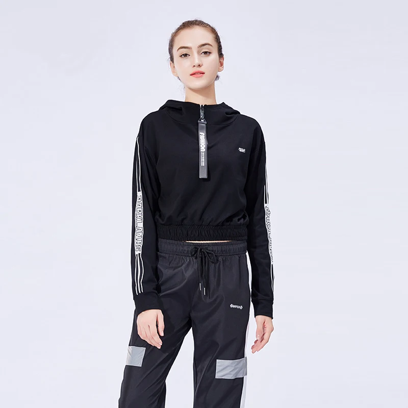 

FeelKe Fashion Sport Women's Zipper Decoration Gym Crop Top