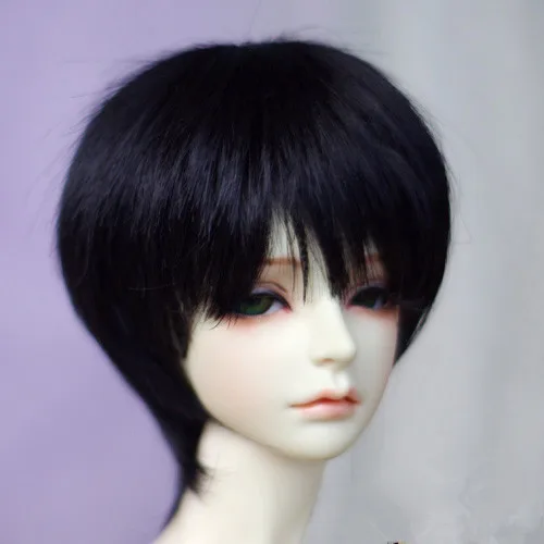 Парики для куклы BJD высокотемпературная проволока черные короткие волосы