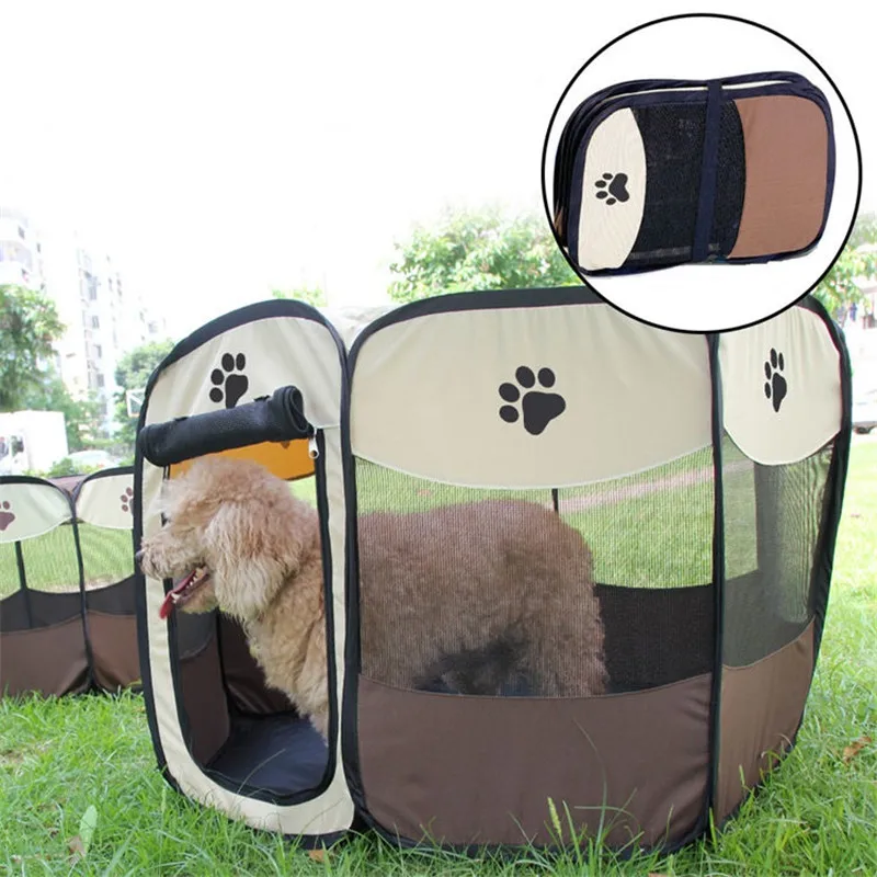 

New Portable Folding Pet Carrier Tent Playpen Dog Cat Fence Puppy Kennel Large Space Foldable Exercise Play In House Or Outdoor