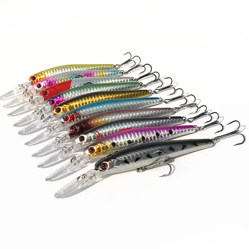 

1 Piece Hot Sale Fishing Minnow Lure Hard Bait 14g 12cm For 1.5-2.5m Dive Depth Surface Laser Lures Long Tongue Board